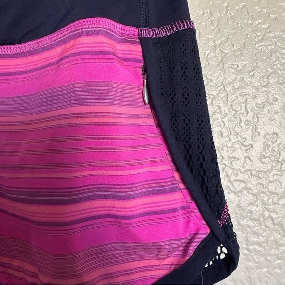 Lululemon Run Sun Sprinter Elevation Stripe Pow Pink Deep Indigo Short Size 4 - Picture 6 of 16